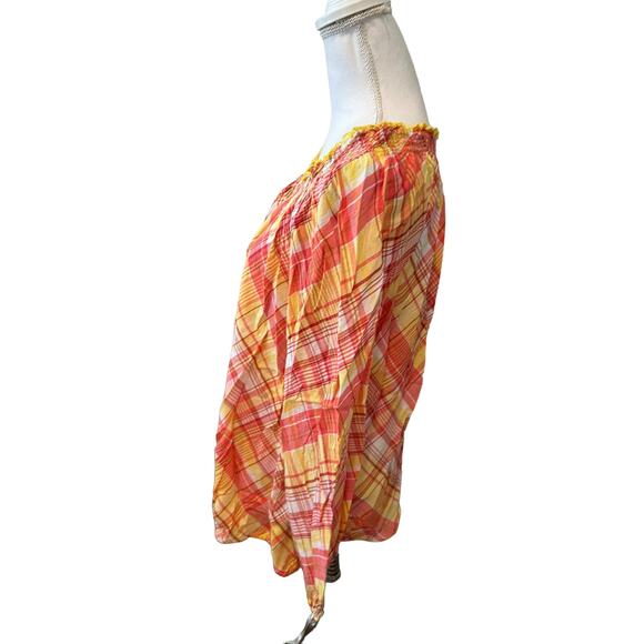 Lane Bryant Madras plaid lightweight flowing top Plus Size - Picture 3 of 6